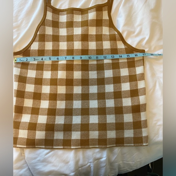 NWOT Madewell Gingham apron sweater tank - Picture 7 of 10